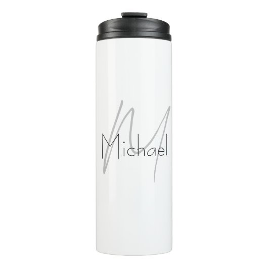 Monogrammed minimalistisch effen moderne naam thermosbeker (Voorkant)