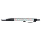 Monogrammed Mint en Coral Floral Damask Pen (Bodem)