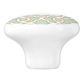 Monogrammed Mint Green en Gold Moroccan Keramische Knop (Zijkant)