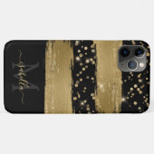 Monogrammed Mobiele Telefoon Case Zwart Goud (Achterkant (horizontaal))