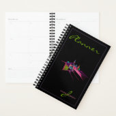 Monogrammed Modern Black Elegant Vibrant City Plan Planner (Display)