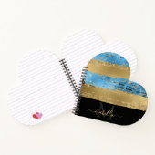 Monogrammed Modern Elegant Hart Script Notitieboek (Binnen)