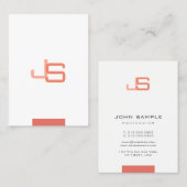 Monogrammed Modern Elegant Trendy Sjabloon Visitekaartje (Voorkant / Achterkant)