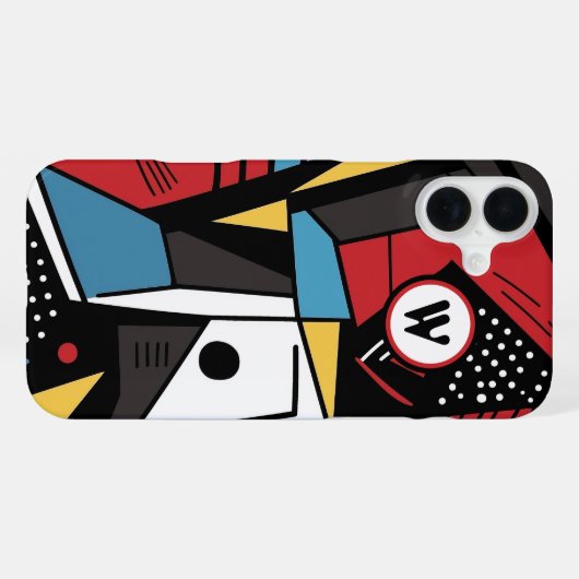 Monogrammed Modern Geometrisch Abstract iPhone Hoesje (Achterkant horizontaal)