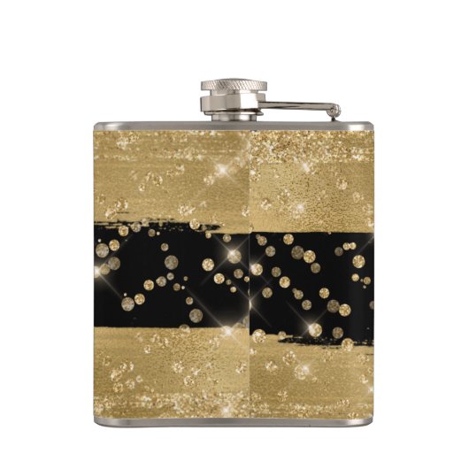 Monogrammed Modern Glitter Script Heupfles (Achterkant)