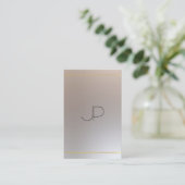 Monogrammed Modern Gold Silver Kijk Sjabloon Visitekaartje (Staand voorkant)