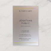 Monogrammed Modern Gold Silver Kijk Sjabloon Visitekaartje (Achterkant)