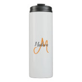 Monogrammed Modern Handschrift Naam Initiaal Thermosbeker (Voorkant)