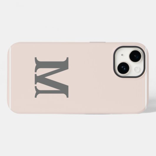 Monogrammed Modern Plain Initiaal Case-Mate iPhone Case (Achterkant (horizontaal))