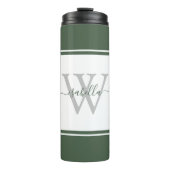 Monogrammed Modern Script Evergreen Thermosbeker (Voorkant)