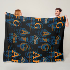 Monogrammed Moderne Collage van Initialen & Namen  Fleece Deken