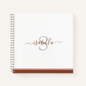 Monogrammed Moderne Elegant Script Rust Notitieboek (Voorkant)