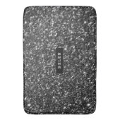 Monogrammed Moderne Faux Zwart Glitter Badmat (Voorkant Verticaal)