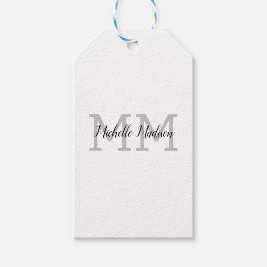 Monogrammed Moderne Handschrifsnaam Initialen Cadeaulabel (Voorkant)