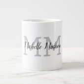 Monogrammed Moderne Handschrifsnaam Initialen Extra Grote Beker (Voorkant)