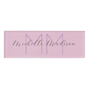 Monogrammed Moderne Handschrifsnaam Initialen Naambadge