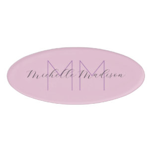 Monogrammed Moderne Handschrifsnaam Initialen Naambadge
