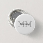 Monogrammed Moderne Handschrifsnaam Initialen Ronde Button 3,2 Cm (Voorkant /achterkant)