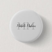 Monogrammed Moderne Handschrifsnaam Initialen Ronde Button 3,2 Cm (Voorkant)