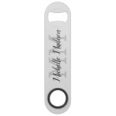 Monogrammed Moderne Handschrifsnaam Initialen Speed Flessenopener (Voorkant)