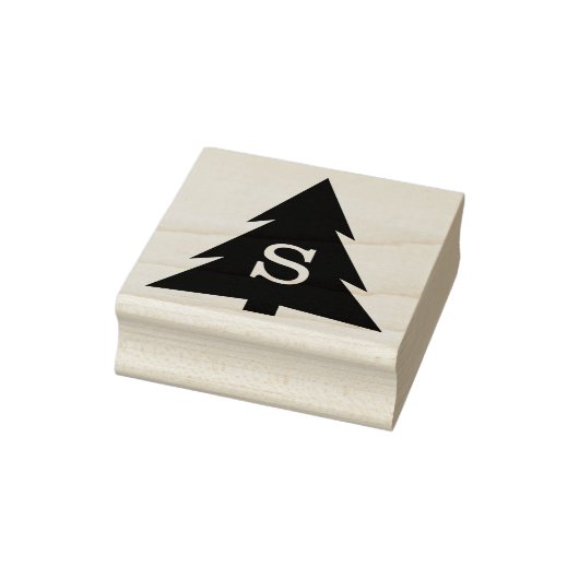 Monogrammed Moderne Kerstboom Rubberstempel (Stempel)