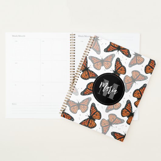 Monogrammed moderne Monarch Butterfly (Devant avec enveloppe)
