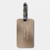 Monogrammed Moderne Plain Minimalist Simple Baggag Bagagelabel (Achterkant verticaal)