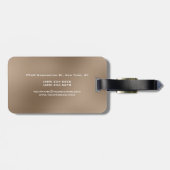 Monogrammed Moderne Plain Minimalist Simple Baggag Bagagelabel (Achterkant horizontaal)