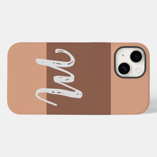 Monogrammed Moderne platte Initialen pasta Case-Mate iPhone Case (Achterkant (horizontaal))