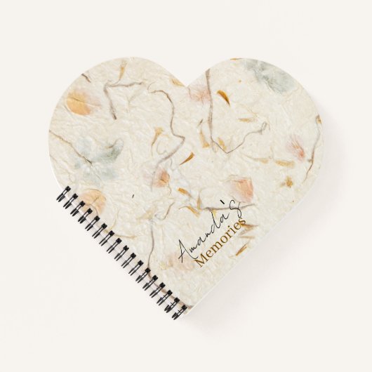 Monogrammed moerbeipapier Mooie herinneringen Notitieboek (Voorkant)