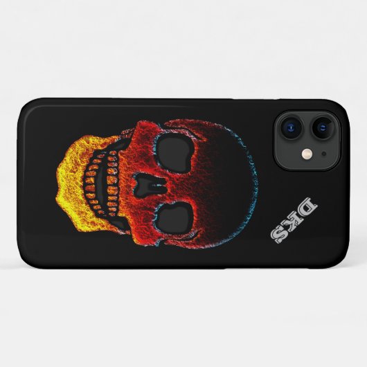Monogrammed Molten Lava LOOK Skull iPhone 1 Hoesje (Achterkant (horizontaal))