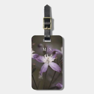 Monogrammed Mooie Paarse Clematis Bloem Bagagelabel