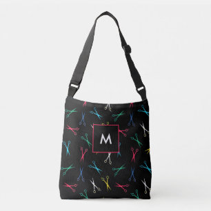 Monogrammed Multi Color Zwart Schaar Patroon Crossbody Tas