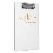 Monogrammed Naam Goud Script Professional Klembord (Rechts)
