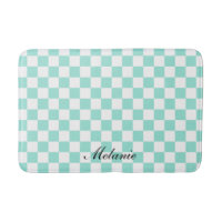 Monogrammed Naam Moderne Munt en Witte Geruite