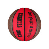Monogrammed Naam & Tekst in Rood/Zwart | Basketbal (Verticaal)