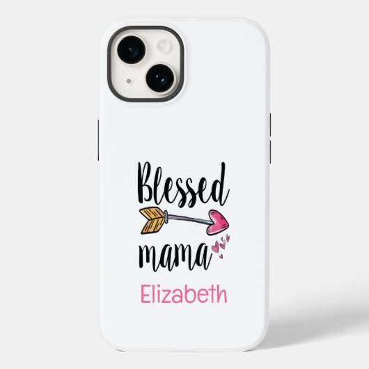 Monogrammed Name Blessed Mama Gift voor mam Case-Mate iPhone Case (Achterkant)
