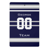 Monogrammed Name Football Navy Blue Clipboard Mini Klembord (Achterkant)