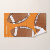 Monogrammed name football sinaasappel bad handdoek (Handdoek)