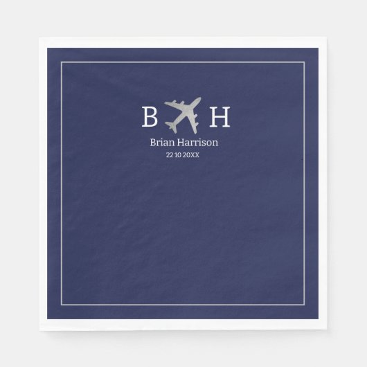 Monogrammed Napkins for a Pilot Servet (Voorkant)