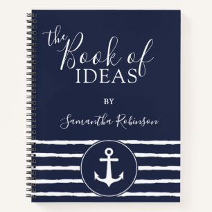 Monogrammed Nautical Ideas Journal Navy Blue Notitieboek