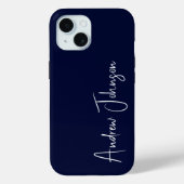Monogrammed Navy Blue Case-Mate iPhone Case (Achterkant)
