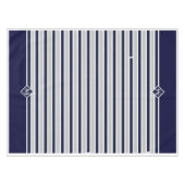 Monogrammed Navy Blue White Crab Nautical Tafelkleed (Voorkant (Horizontaal))