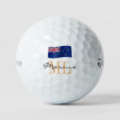 Monogrammed New Zealand Flag & NZ Golf Balls Golfballen (Voorkant)