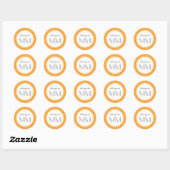 Monogrammed Orange Chevron - Étiquettes do-it-your (Feuille)