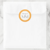 Monogrammed Orange Chevron - Étiquettes do-it-your (Sac)
