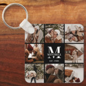 Monogrammed paar fotocollage | Monogram cadeau Sleutelhanger (Voorkant)