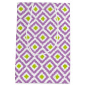 Monogrammed Paars en Green Diamonds Ikat Pattern Medium Cadeauzakje (Achterkant)