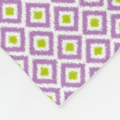 Monogrammed Paars Green Diamonds Ikat Pattern Fleece Deken (Hoek)