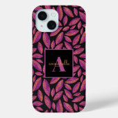 Monogrammed Paars-valleurenpatroon Case-Mate iPhone Case (Achterkant)
